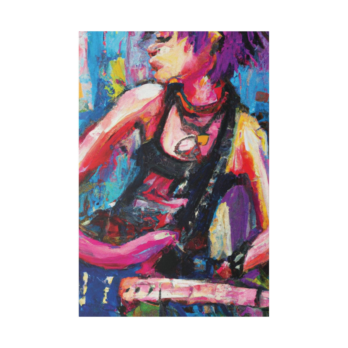 7793Y - Rockstar Oil Painting Style Print | Poster | Home Decor | Wall Art | Music Art | Canvas