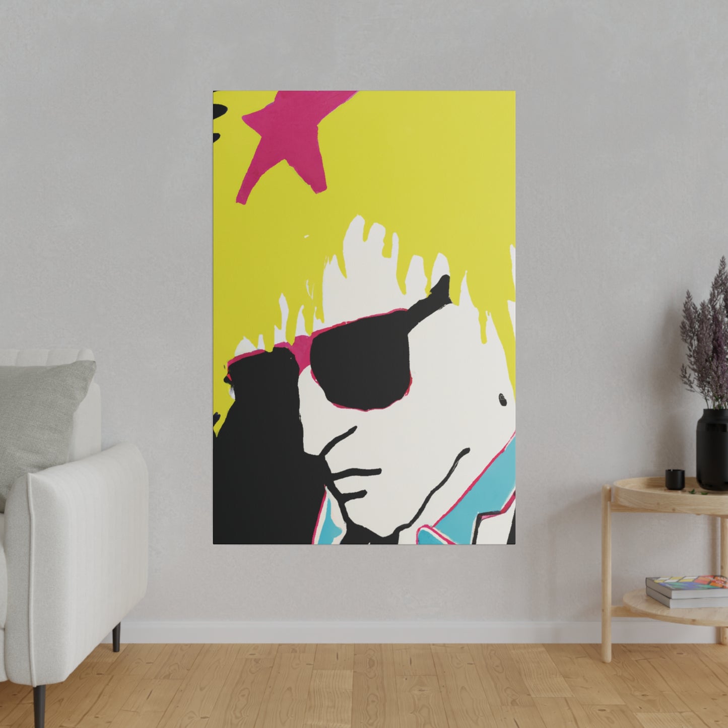 4752G - Rockstar Painting Print | Face | Abstract | Poster | Home Decor | Wall Art | Music Art | Canvas