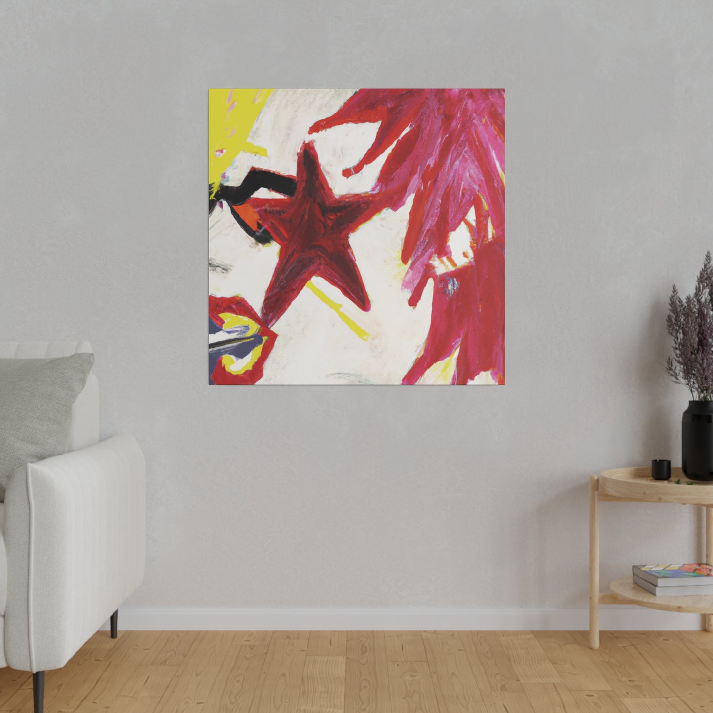 5967Z - Rockstar Painting Print | Face | Abstract | Poster | Home Decor | Wall Art | Music Art | Canvas