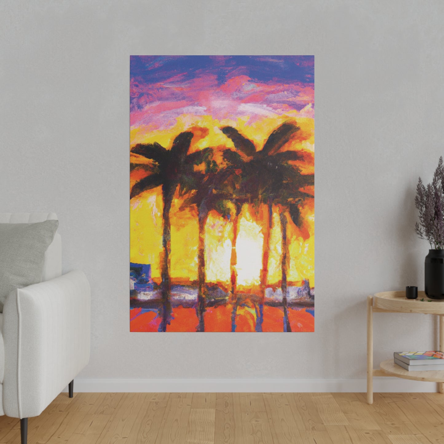 1535V - Miami Beach Sunset Painting Print | Miami | Beach | Sunset | Poster | Home Decor | Wall Art | Canvas