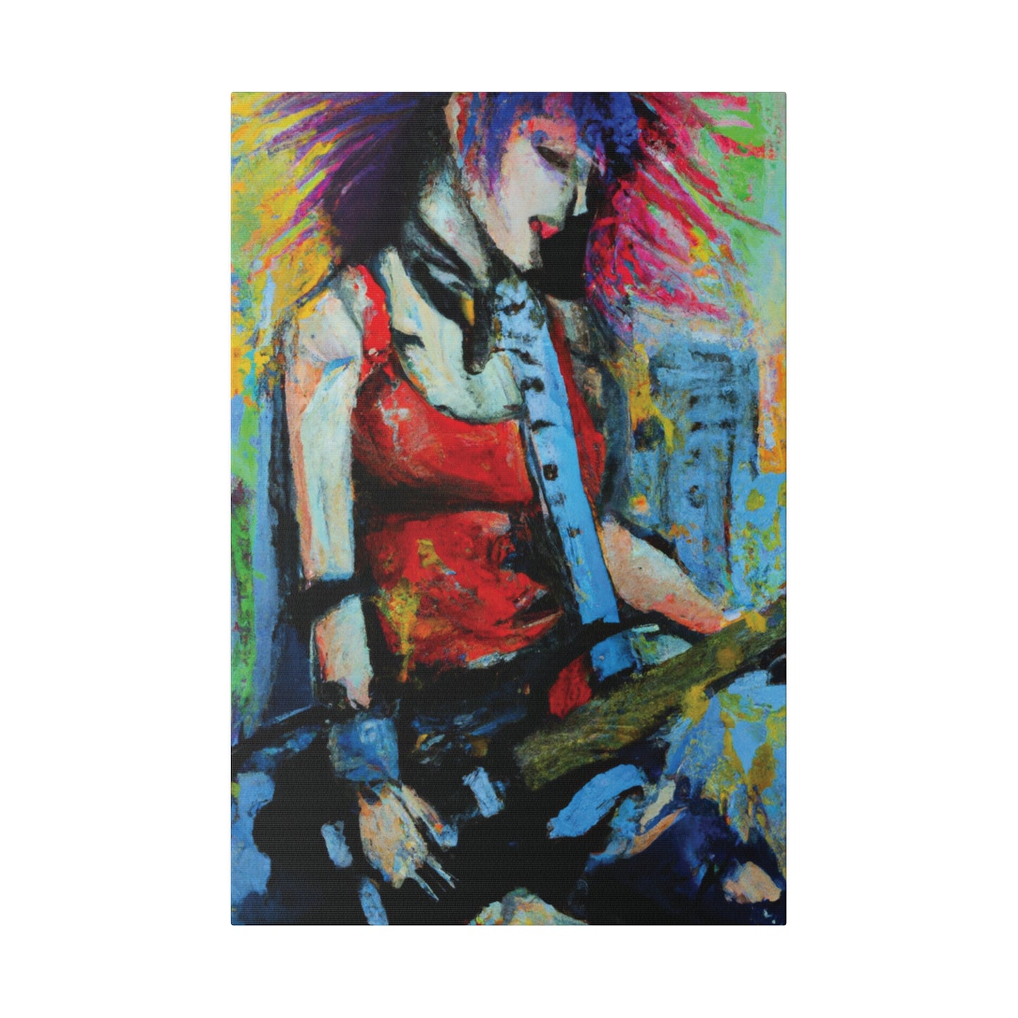 8424V - Rockstar Oil Painting Style Print | Poster | Home Decor | Wall Art | Music Art | Canvas