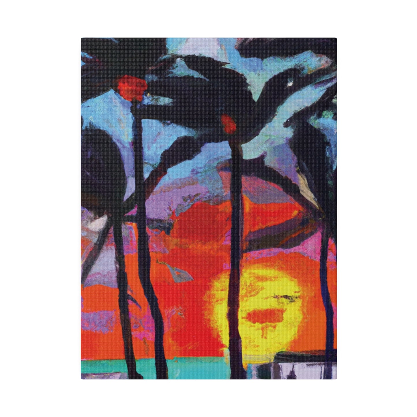 8407Q - Miami Beach Sunset Painting Print | Miami | Beach | Sunset | Poster | Home Decor | Wall Art | Canvas