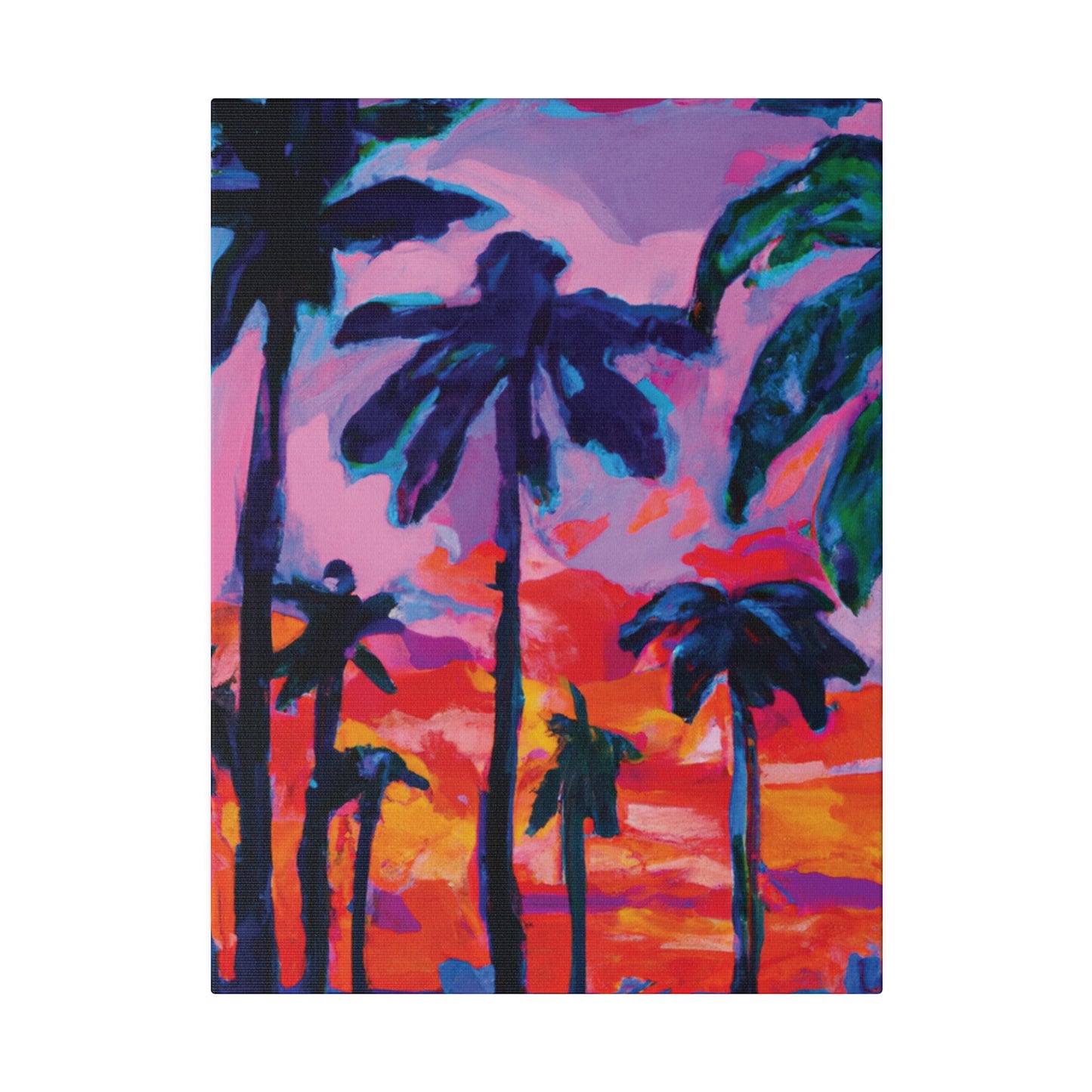 4754Q - Miami Beach Sunset Painting Print | Miami | Beach | Sunset | Poster | Home Decor | Wall Art | Canvas