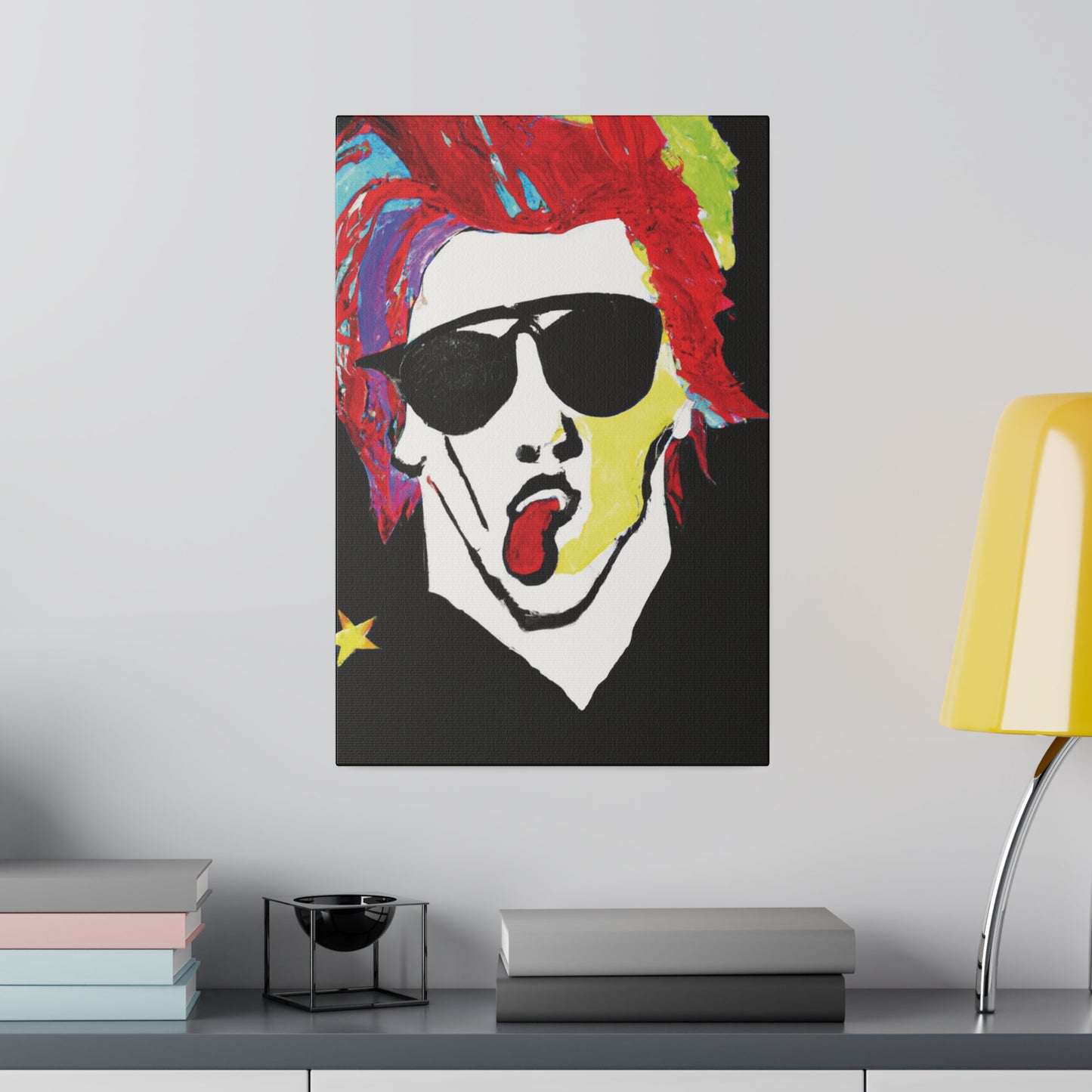 7799D - Rockstar Painting Print | Face | Abstract | Poster | Home Decor | Wall Art | Music Art | Canvas