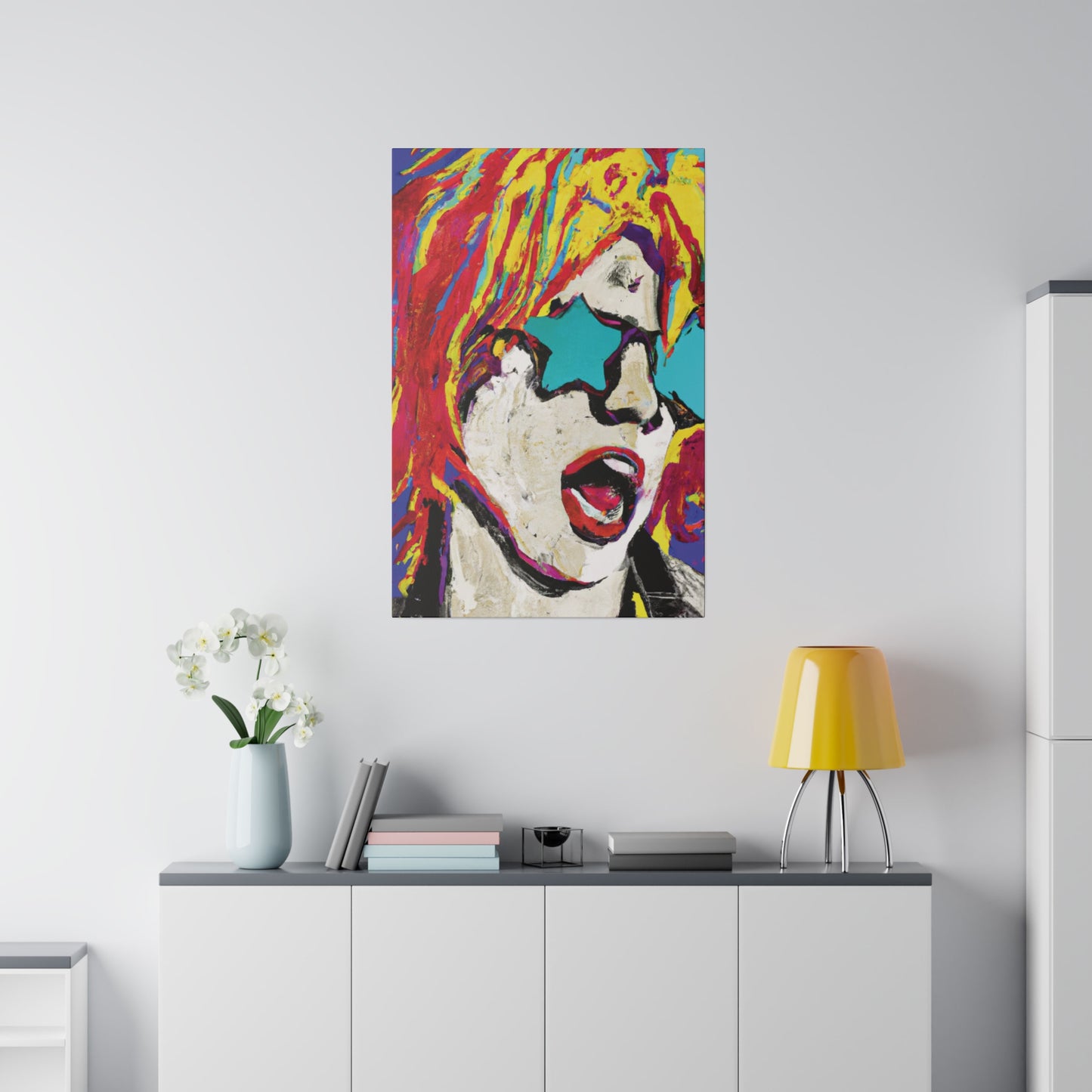 8876G - Rockstar Painting Print | Face | Abstract | Poster | Home Decor | Wall Art | Music Art | Canvas