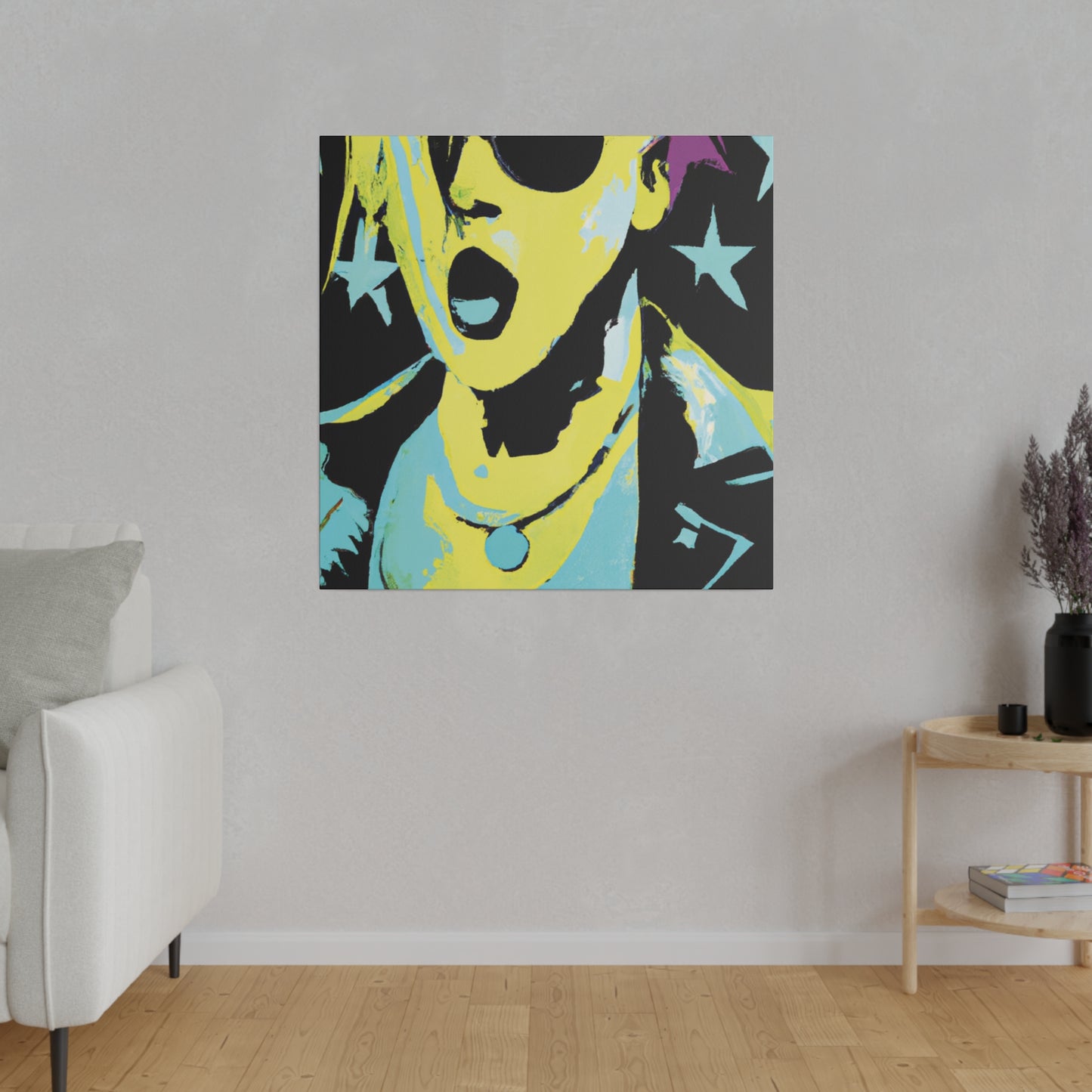 432K - Rockstar Painting Print | Face | Abstract | Poster | Home Decor | Wall Art | Music Art | Canvas