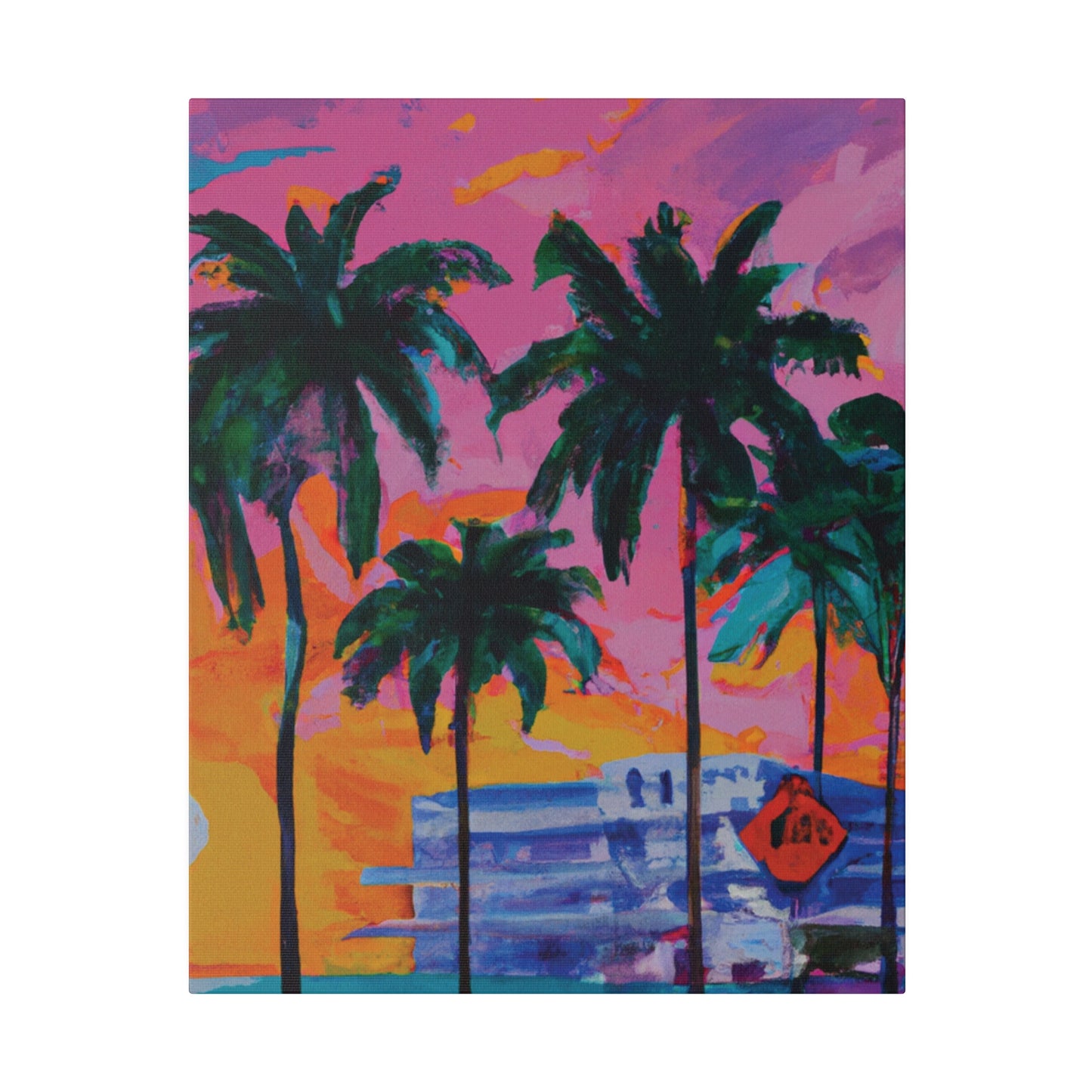 5487P - Miami Beach Sunset Painting Print | Miami | Beach | Sunset | Poster | Home Decor | Wall Art | Canvas