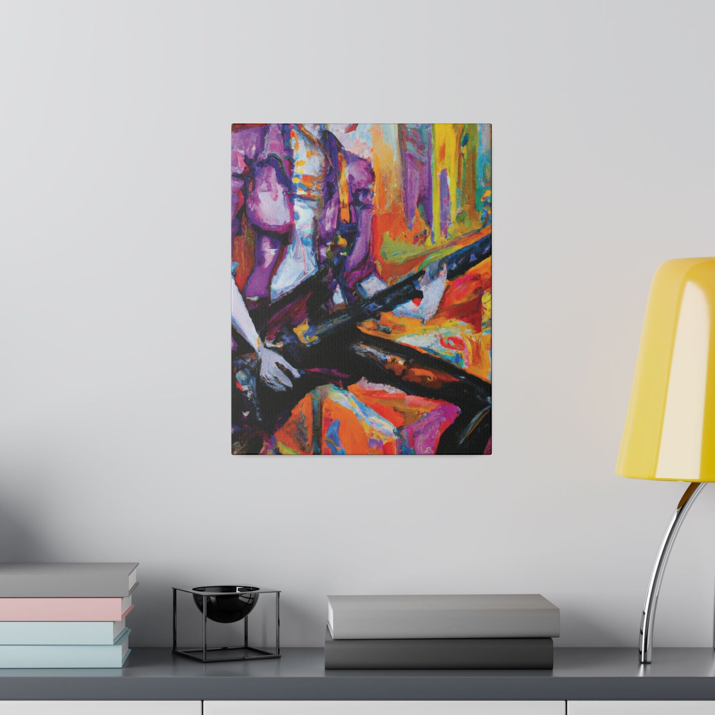 477F - Rockstar Oil Painting Style Print | Poster | Home Decor | Wall Art | Music Art | Canvas
