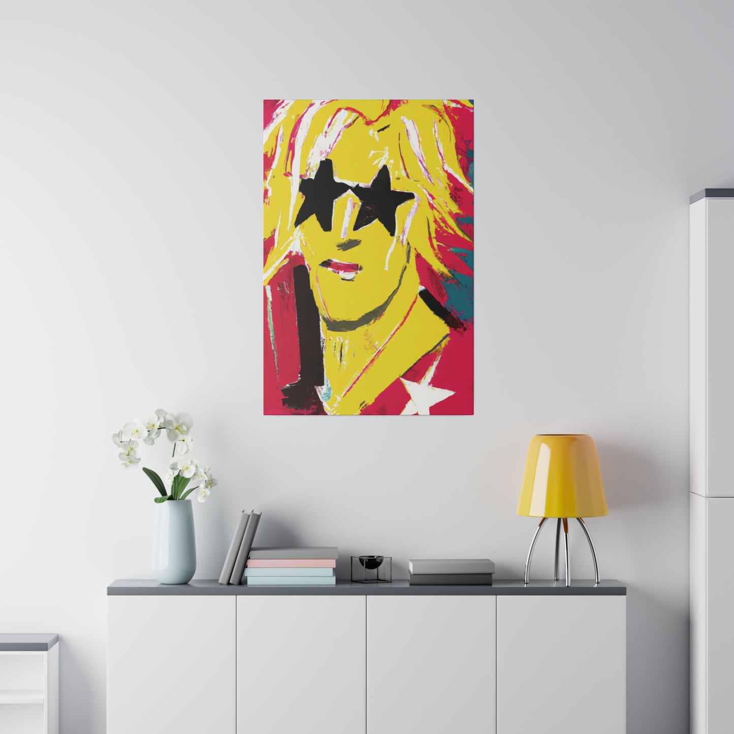 5263T - Rockstar Painting Print | Face | Abstract | Poster | Home Decor | Wall Art | Music Art | Canvas