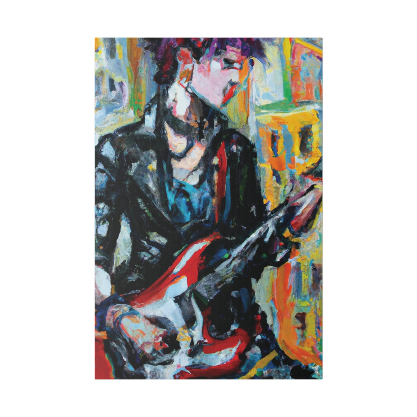 9646Q - Rockstar Oil Painting Style Print | Poster | Home Decor | Wall Art | Music Art | Canvas