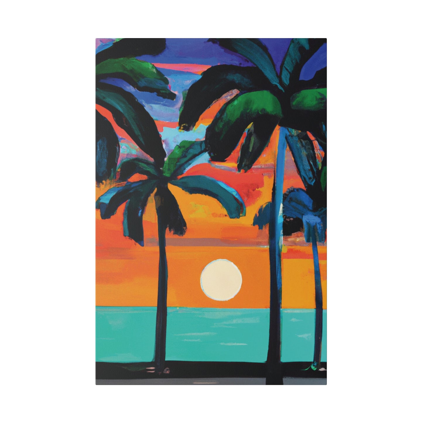 4567C - Miami Beach Sunset Painting Print | Miami | Beach | Sunset | Poster | Home Decor | Wall Art | Canvas