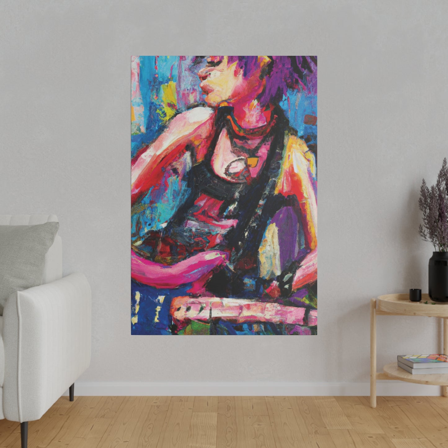 7793Y - Rockstar Oil Painting Style Print | Poster | Home Decor | Wall Art | Music Art | Canvas