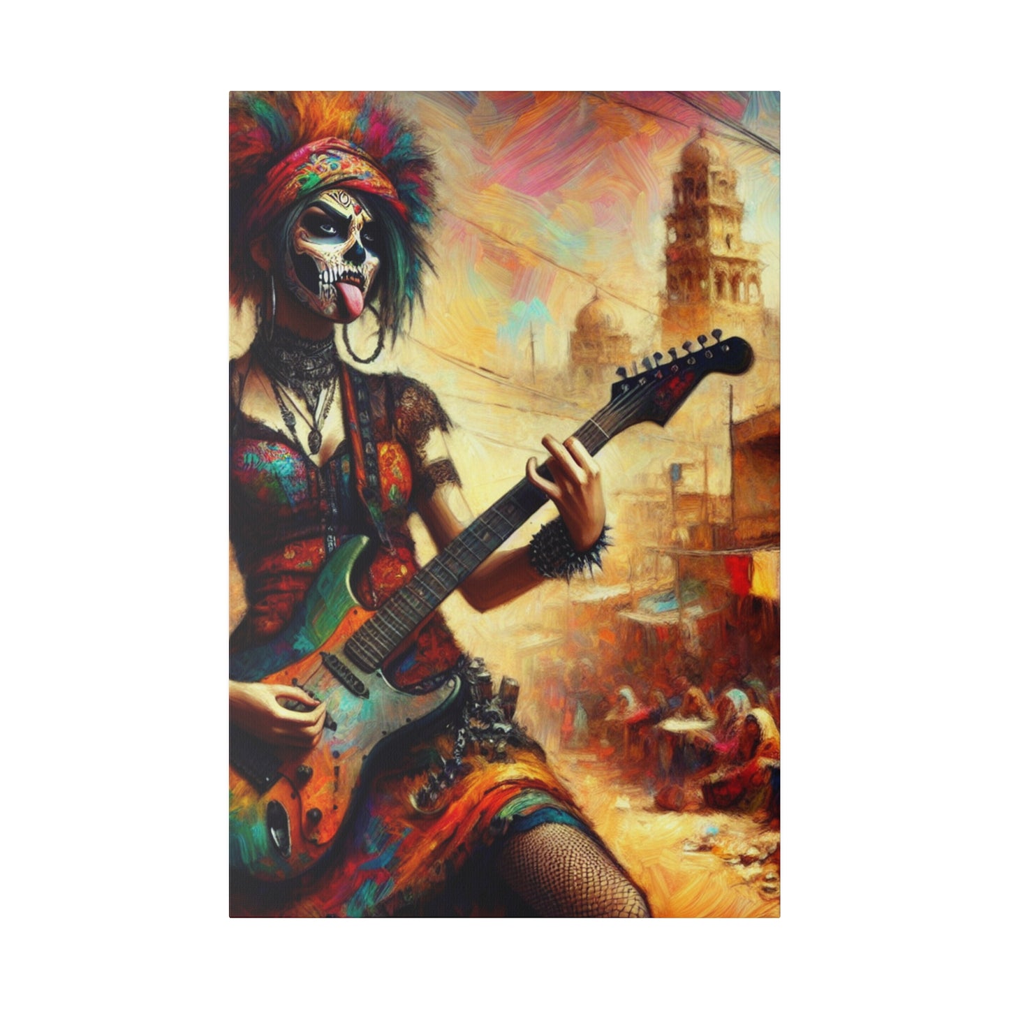 3752F - Rockstar Oil Painting Style Print | Poster | Home Decor | Wall Art | Music Art | Canvas