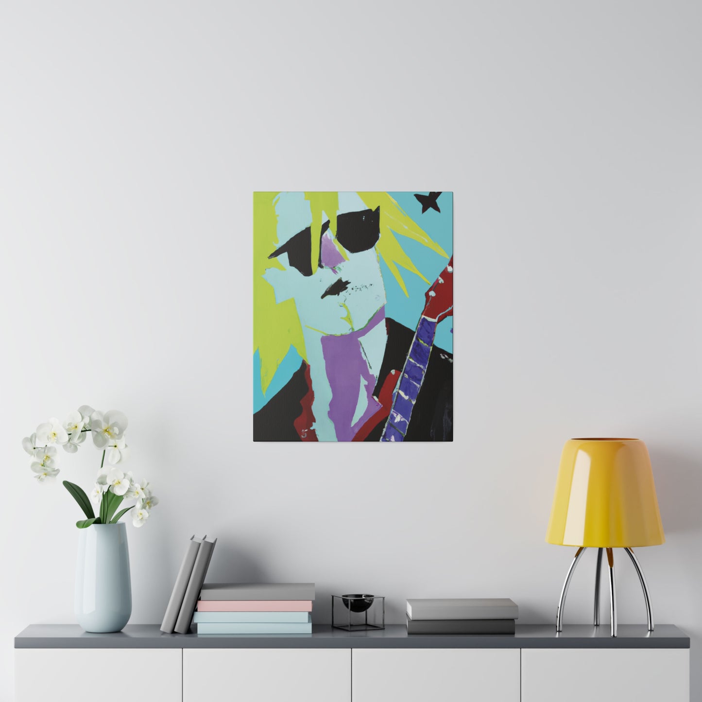 8267F - Rockstar Painting Print | Face | Abstract | Poster | Home Decor | Wall Art | Music Art | Canvas