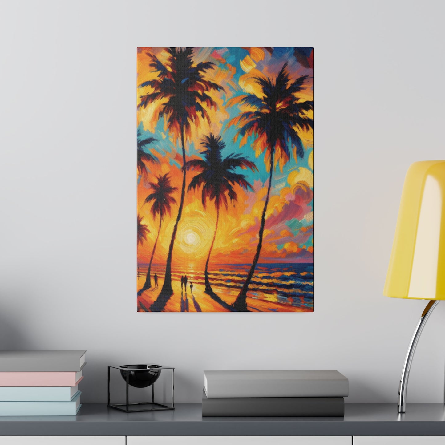 6374J - miami beach art, sunset background, ocean art work, beach art work, sunset designs, miami beach painting, miami beach print