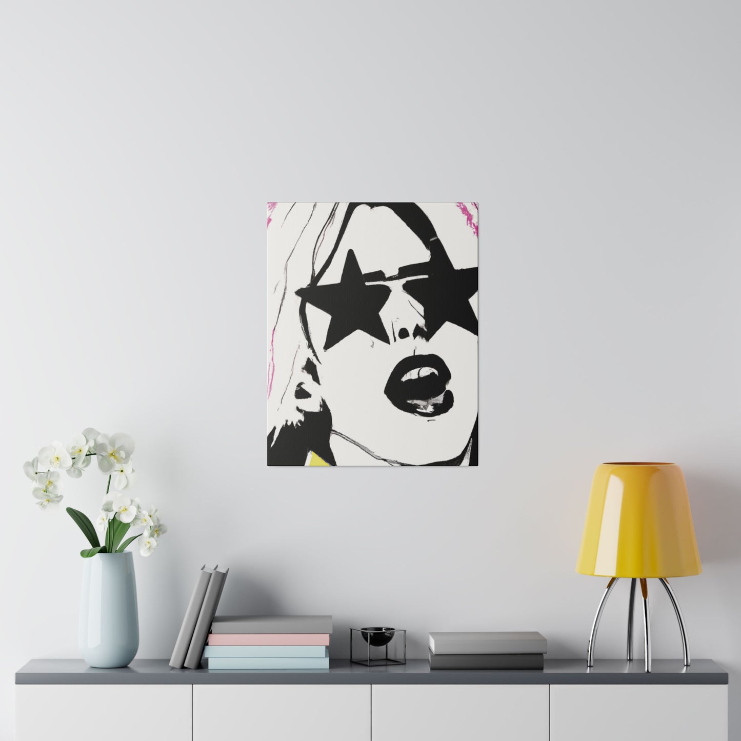 9438E - Rockstar Painting Print | Face | Abstract | Poster | Home Decor | Wall Art | Music Art | Canvas