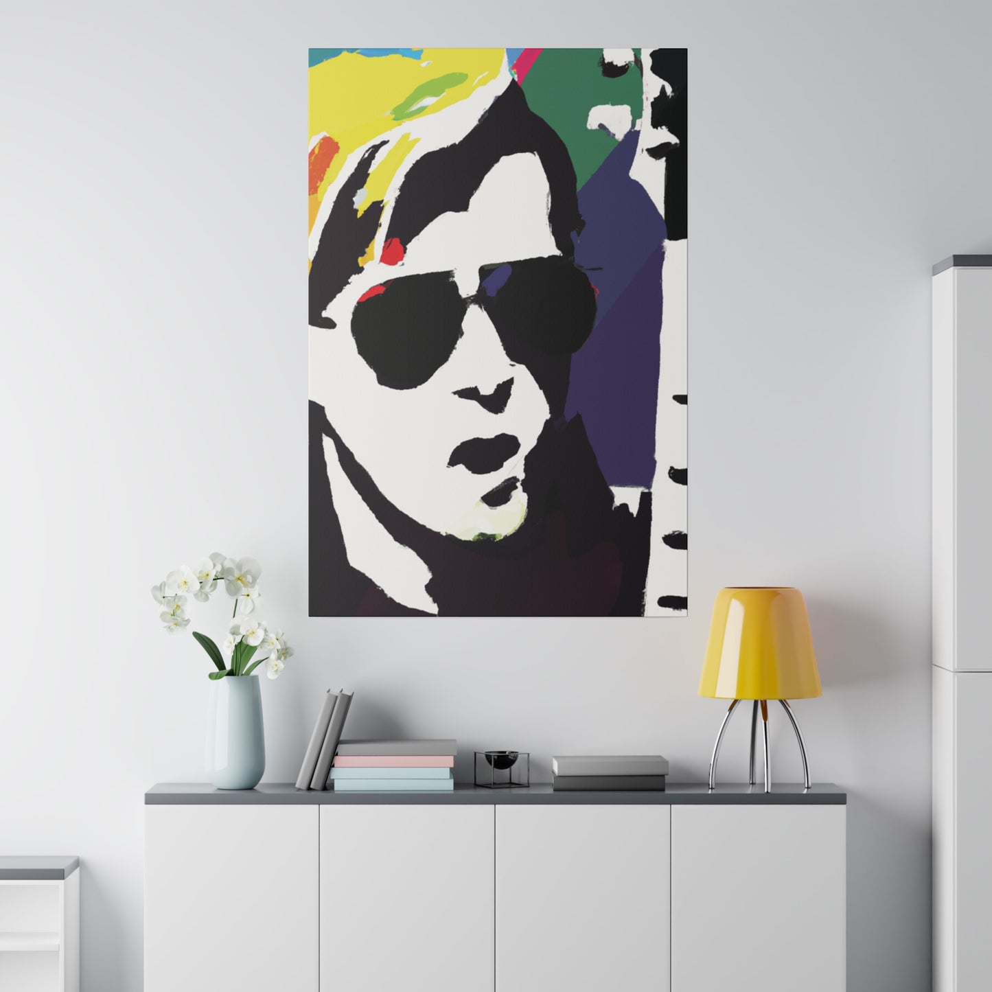 3723C - Rockstar Painting Print | Face | Abstract | Poster | Home Decor | Wall Art | Music Art | Canvas