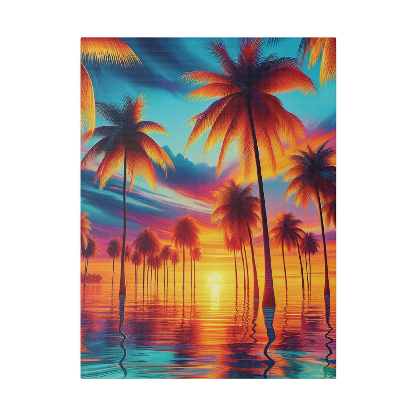 8235F - Miami Beach Sunset Painting Print | Miami | Beach | Sunset | Poster | Home Decor | Wall Art | Canvas