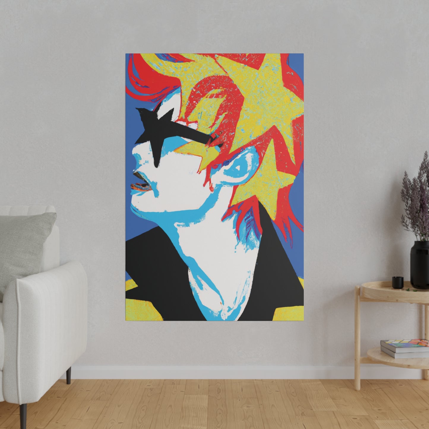 9245E - Rockstar Painting Print | Face | Abstract | Poster | Home Decor | Wall Art | Music Art | Canvas