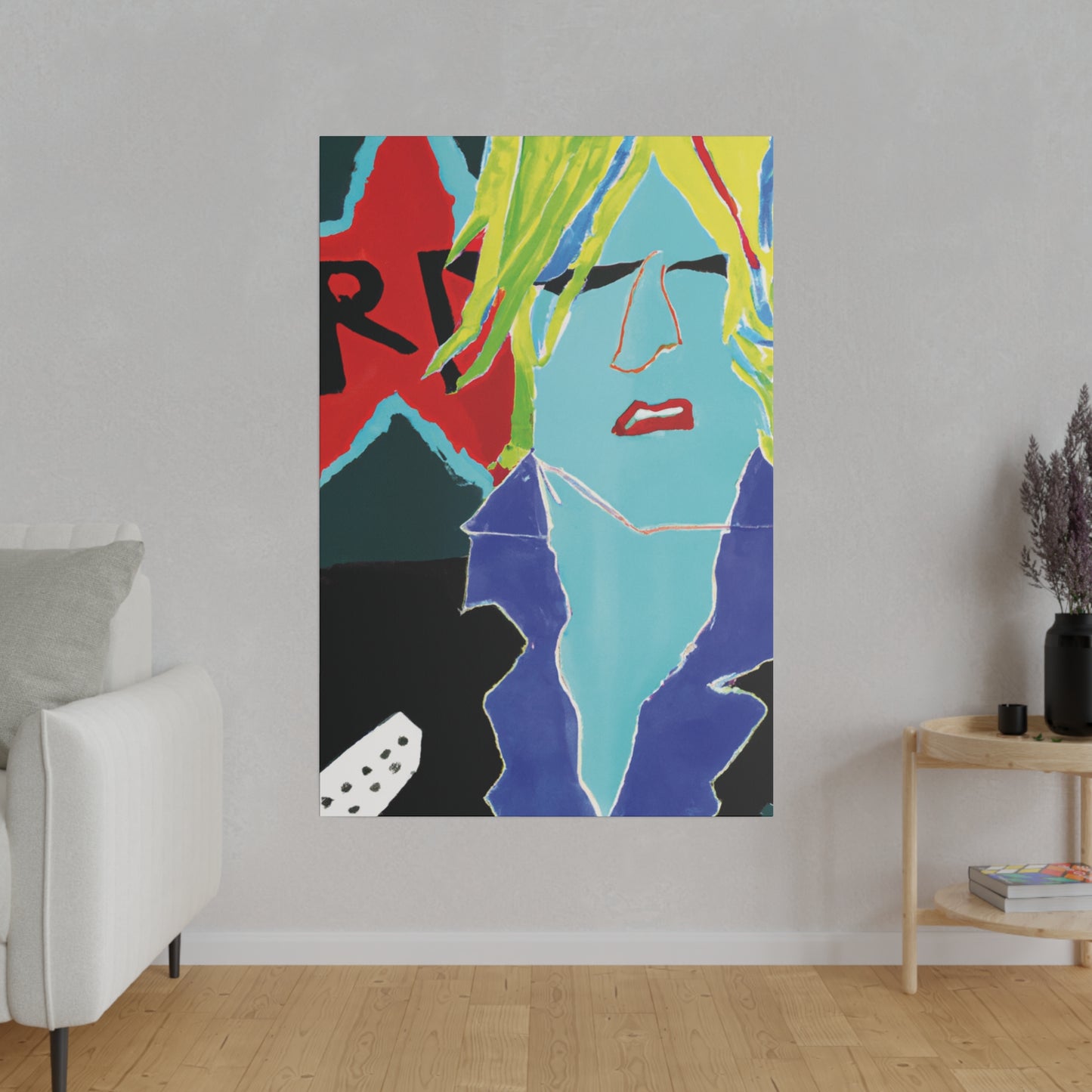 7168U - Rockstar Painting Print | Face | Abstract | Poster | Home Decor | Wall Art | Music Art | Canvas