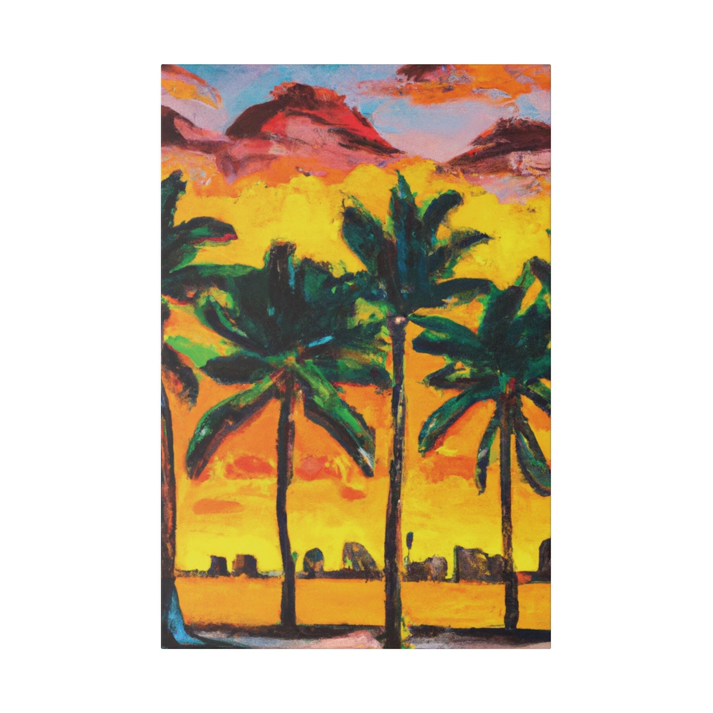 3622W - Miami Beach Sunset Painting Print | Miami | Beach | Sunset | Poster | Home Decor | Wall Art | Canvas