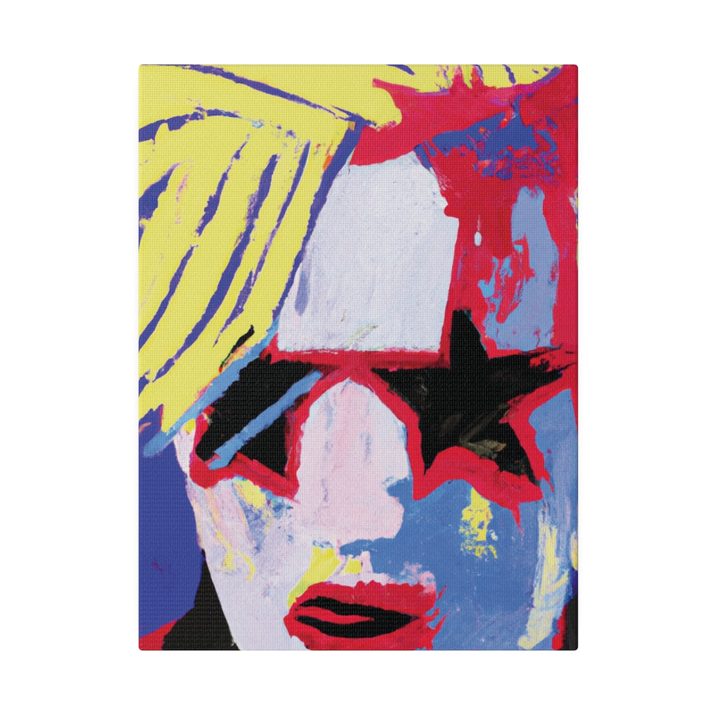 4762T - Rockstar Painting Print | Face | Abstract | Poster | Home Decor | Wall Art | Music Art | Canvas