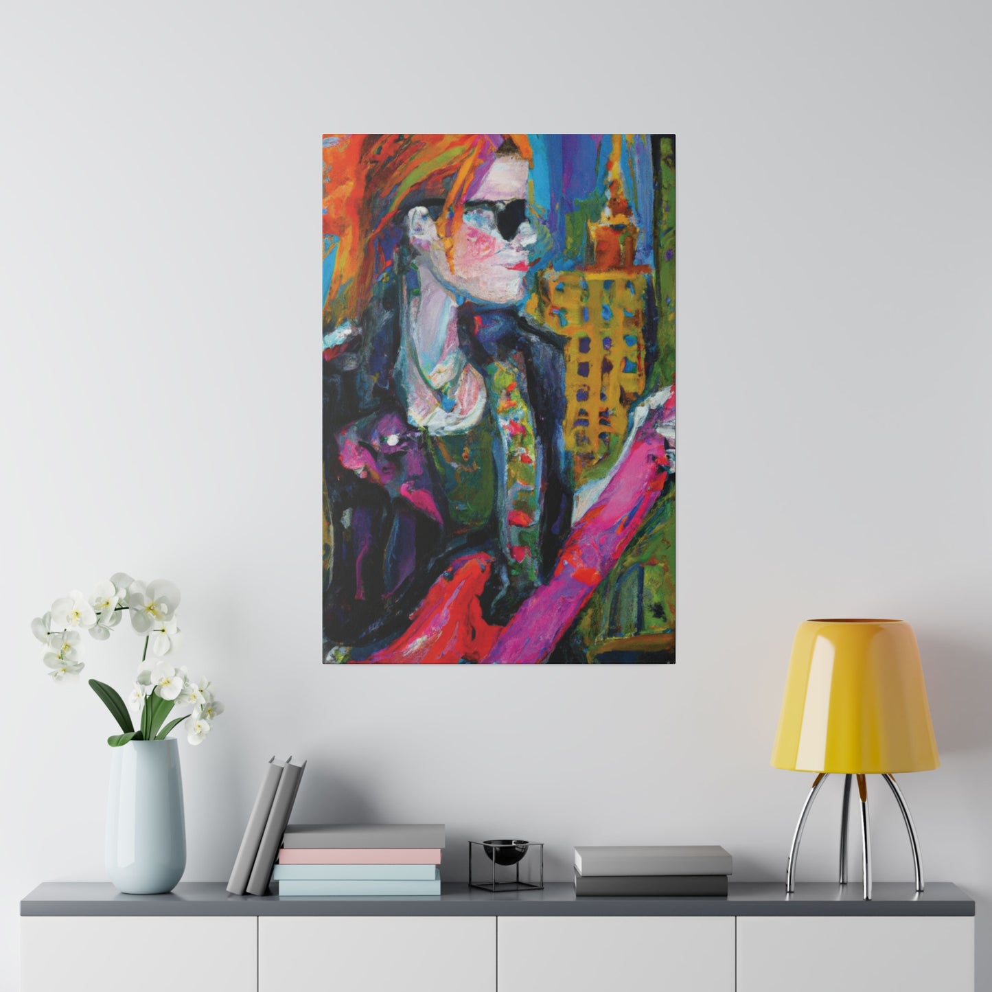 9503W - Rockstar Oil Painting Style Print | Poster | Home Decor | Wall Art | Music Art | Canvas