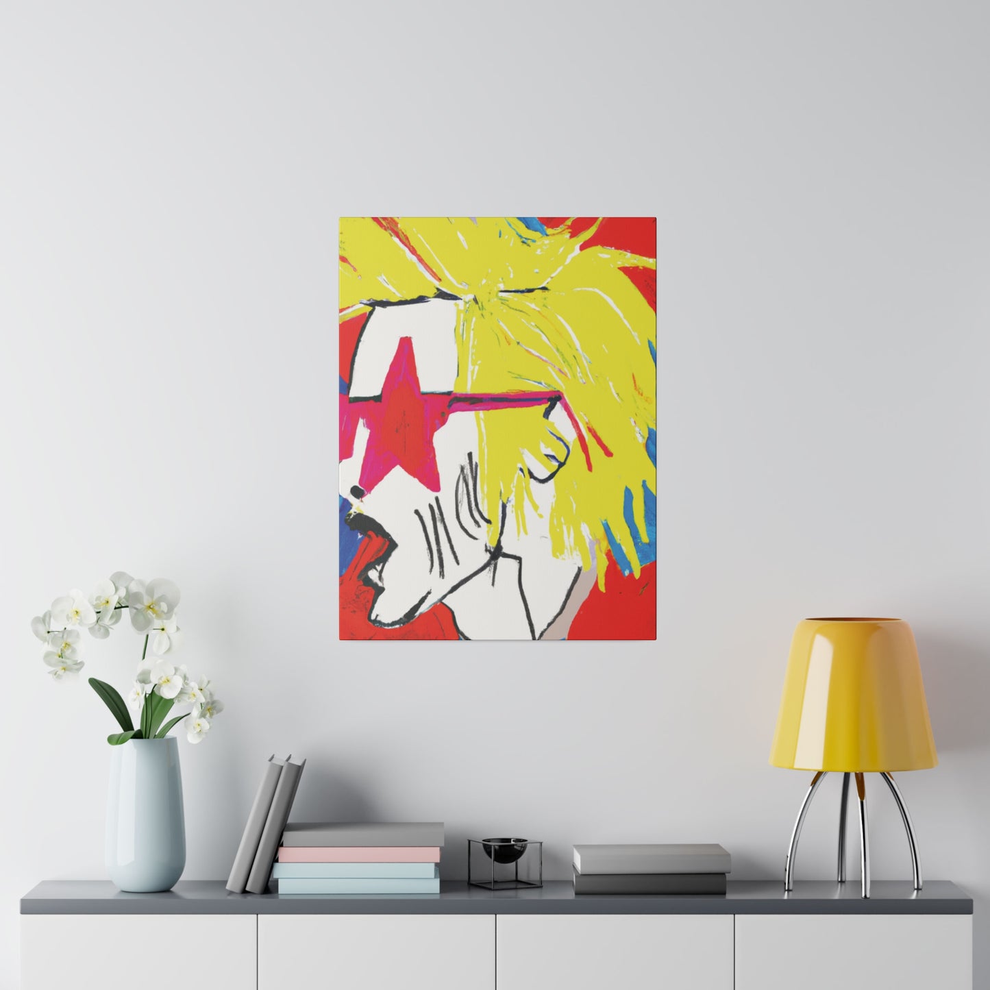 6719V - Rockstar Painting Print | Face | Abstract | Poster | Home Decor | Wall Art | Music Art | Canvas