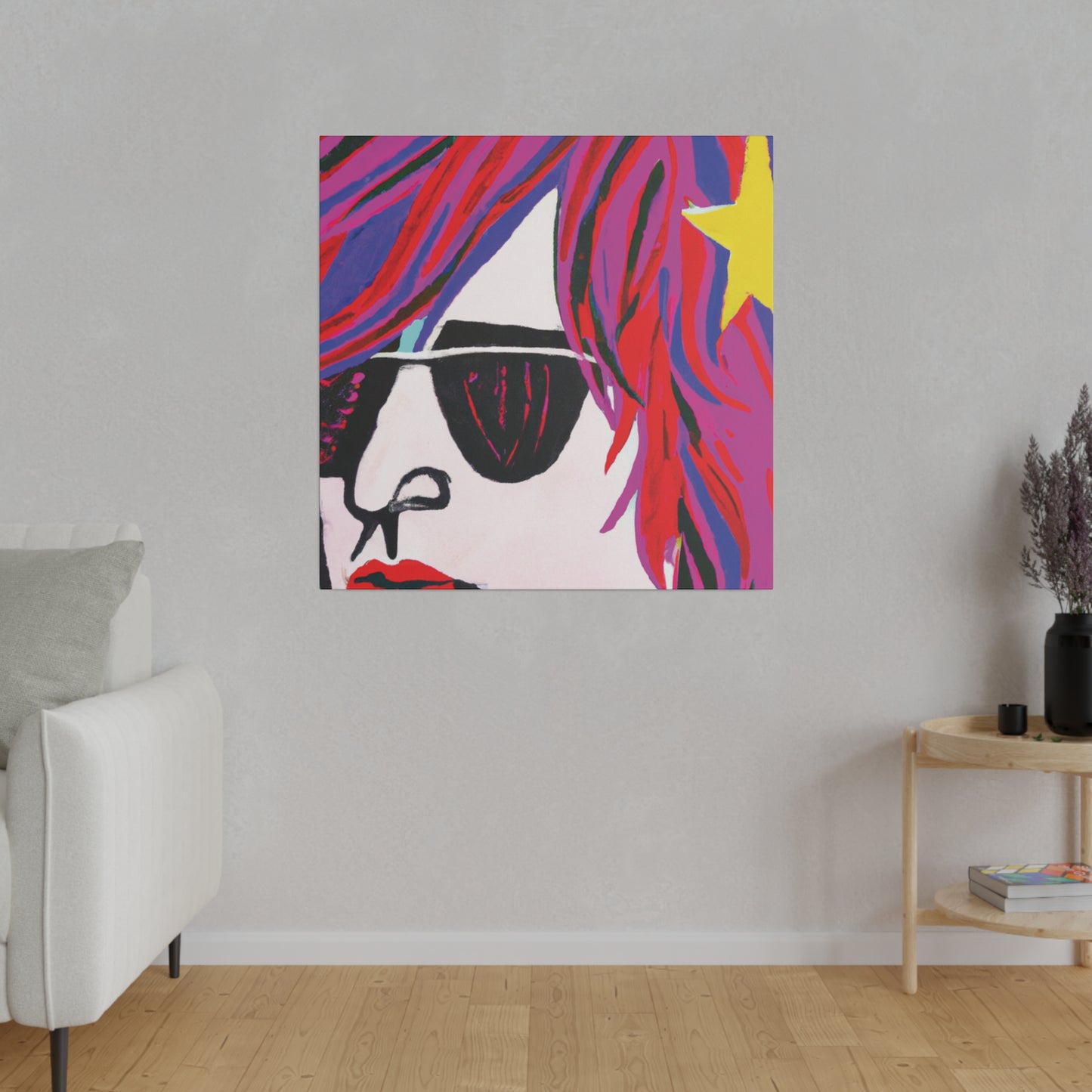 3293X - Rockstar Painting Print | Face | Abstract | Poster | Home Decor | Wall Art | Music Art | Canvas