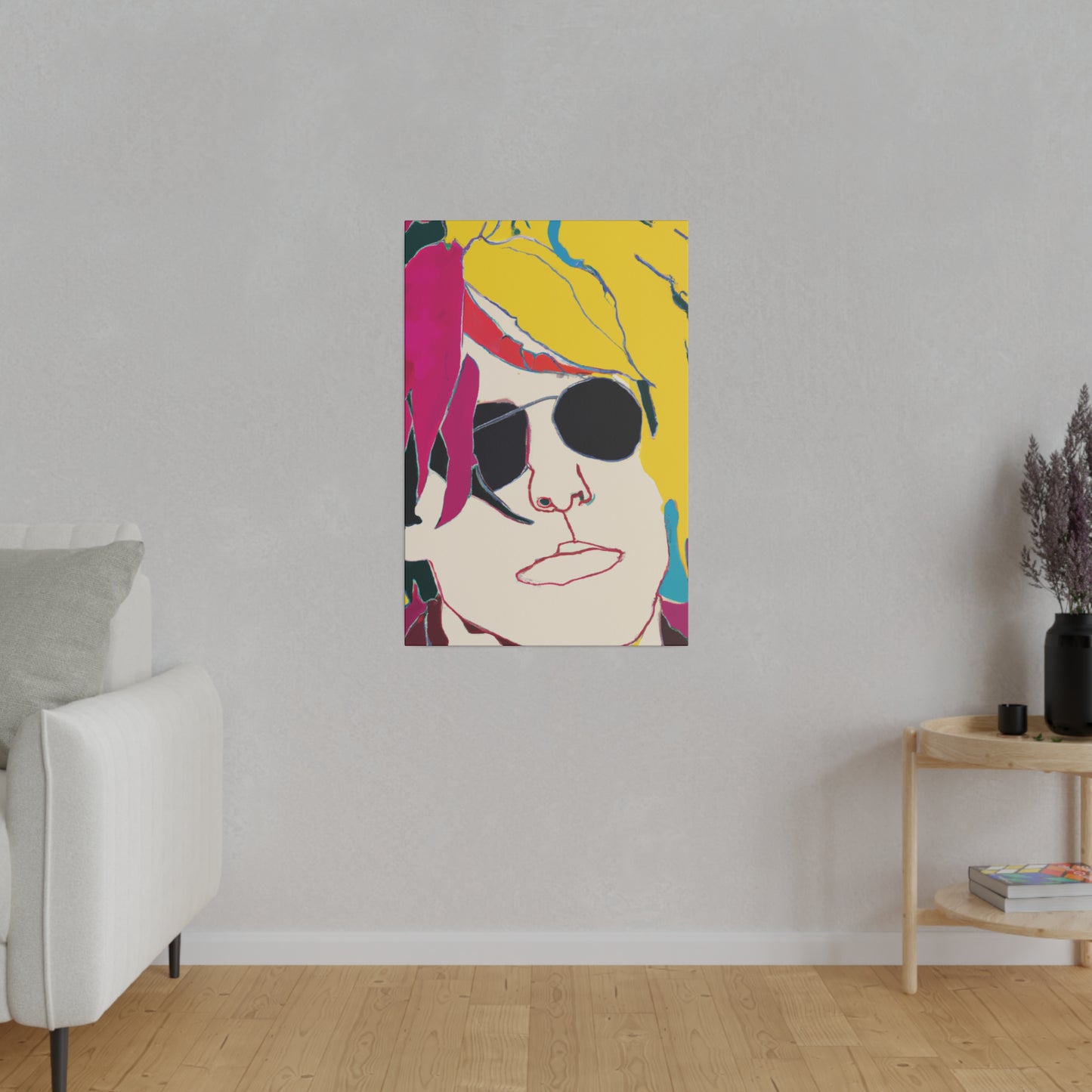 9138E - Rockstar Painting Print | Face | Abstract | Poster | Home Decor | Wall Art | Music Art | Canvas