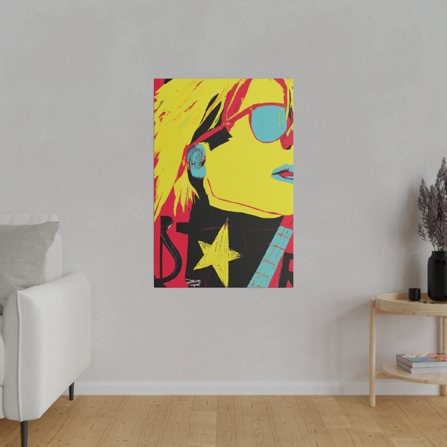 4925Q - Rockstar Painting Print | Face | Abstract | Poster | Home Decor | Wall Art | Music Art | Canvas