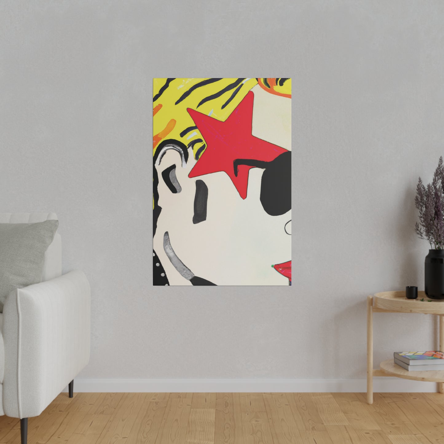 7291W - Rockstar Painting Print | Face | Abstract | Poster | Home Decor | Wall Art | Music Art | Canvas