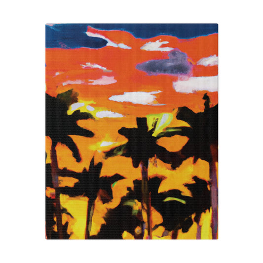 8206A - Miami Beach Sunset Painting Print | Miami | Beach | Sunset | Poster | Home Decor | Wall Art | Canvas