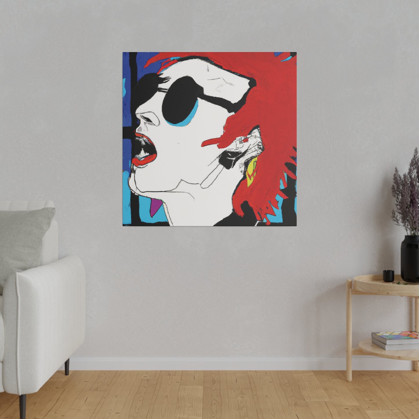 8537B - Rockstar Painting Print | Face | Abstract | Poster | Home Decor | Wall Art | Music Art | Canvas