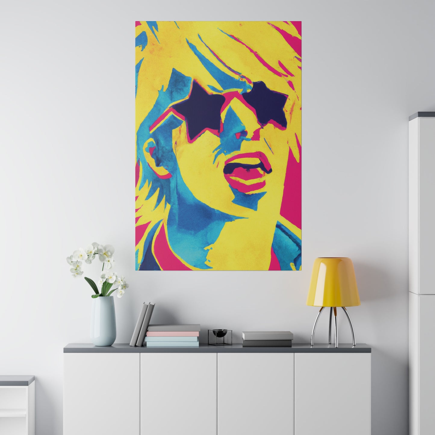 7392X - Rockstar Painting Print | Face | Abstract | Poster | Home Decor | Wall Art | Music Art | Canvas