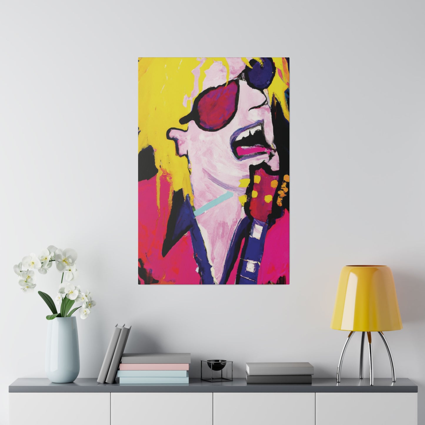 5843S - Rockstar Painting Print | Face | Abstract | Poster | Home Decor | Wall Art | Music Art | Canvas