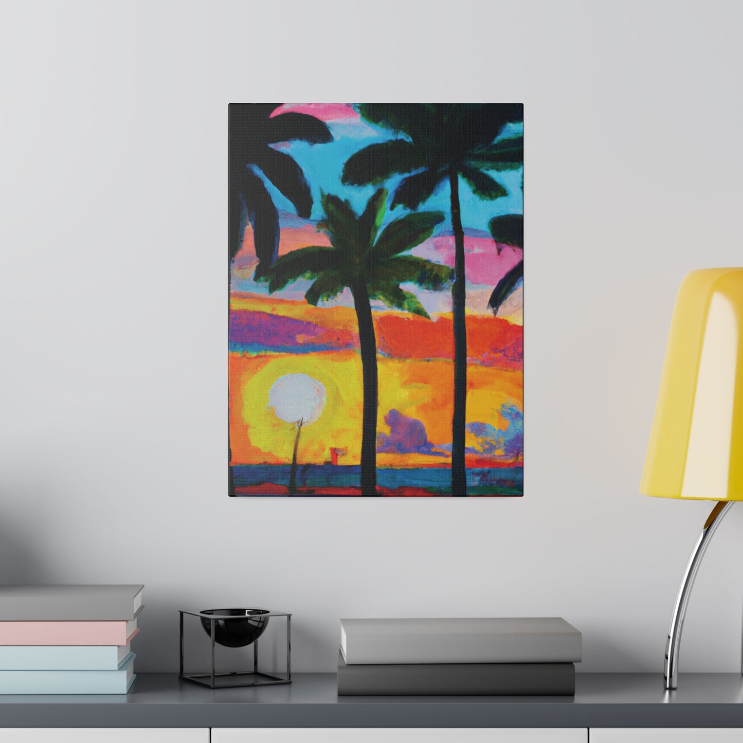 9043Y - Miami Beach Sunset Painting Print | Miami | Beach | Sunset | Poster | Home Decor | Wall Art | Canvas