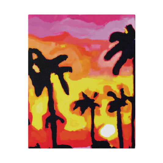 7893K - Miami Beach Sunset Painting Print | Miami | Beach | Sunset | Poster | Home Decor | Wall Art | Canvas