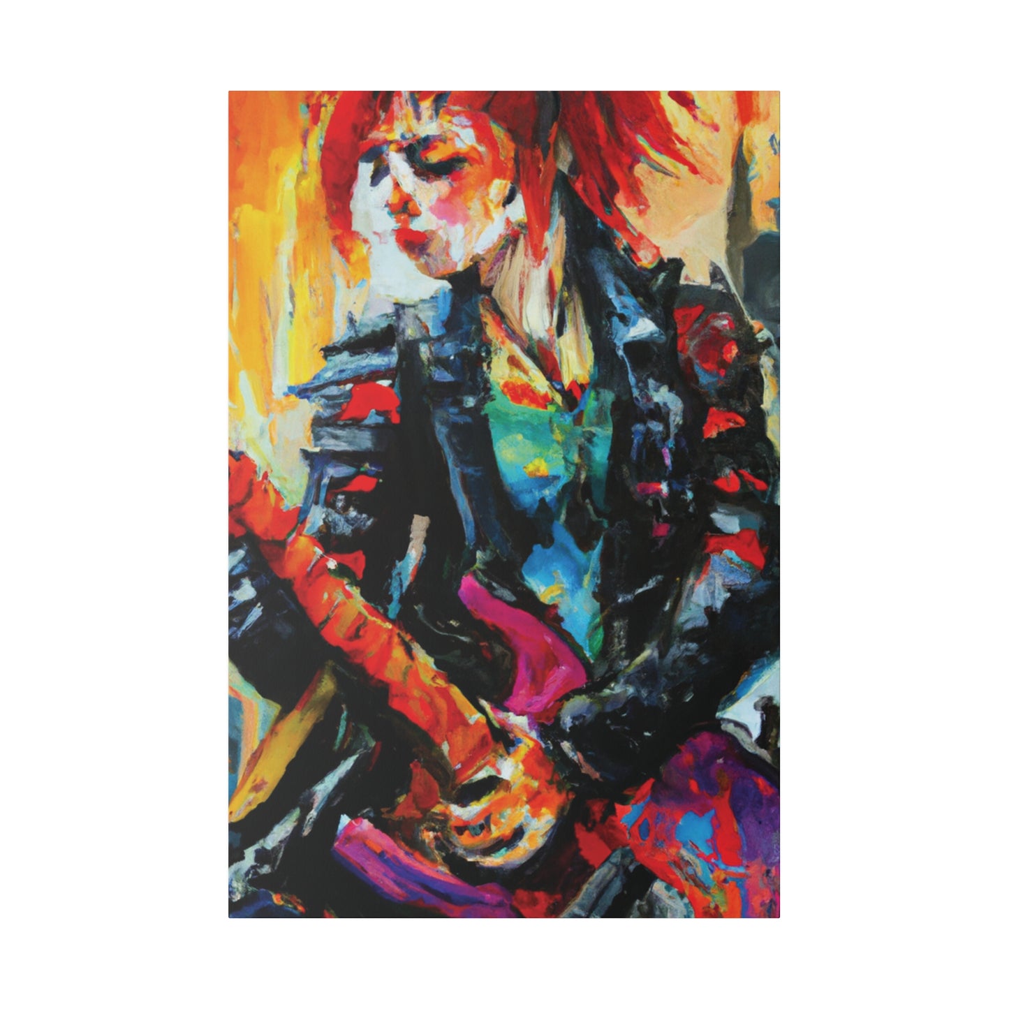 8596X - Rockstar Oil Painting Style Print | Poster | Home Decor | Wall Art | Music Art | Canvas