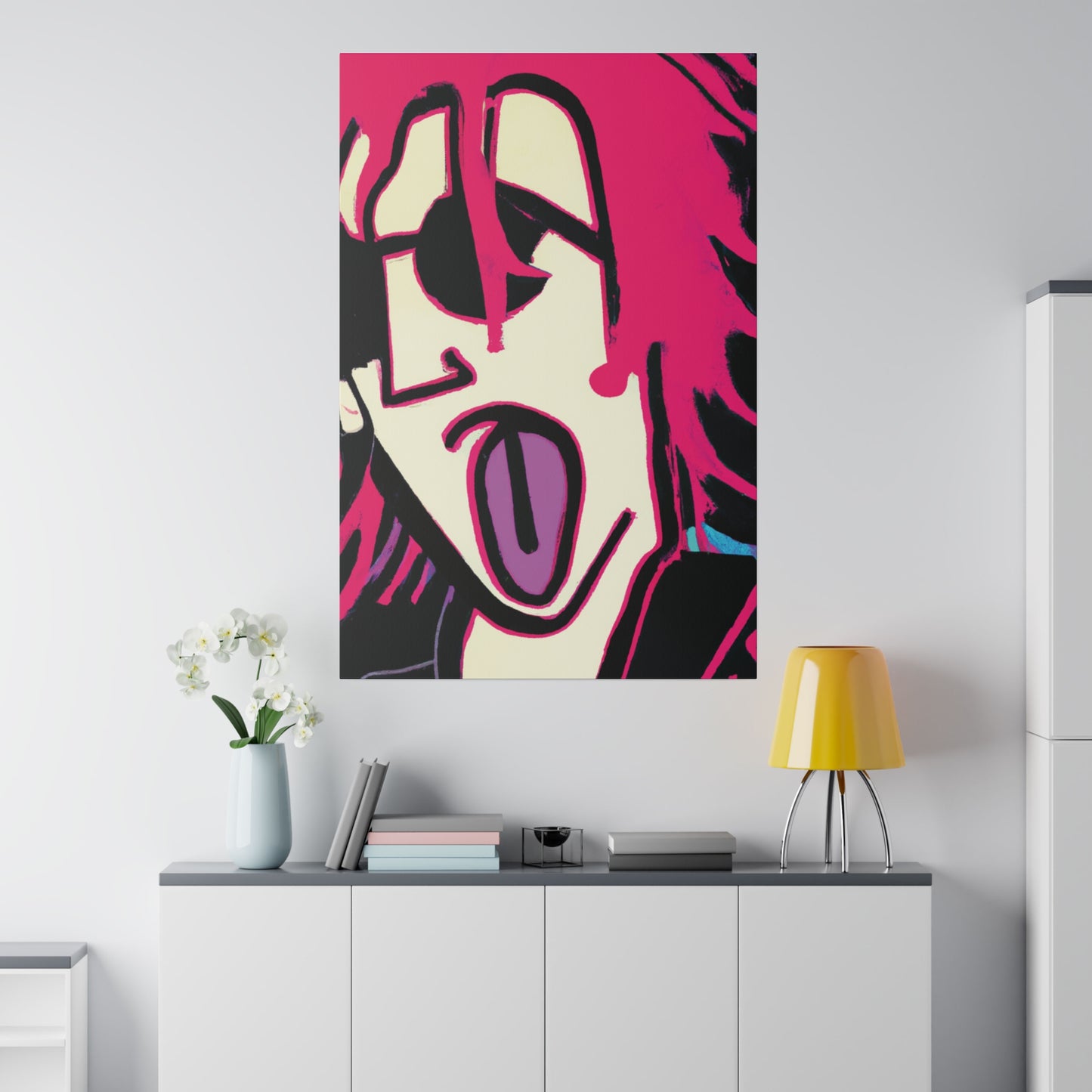 7356Q - Rockstar Painting Print | Face | Abstract | Poster | Home Decor | Wall Art | Music Art | Canvas