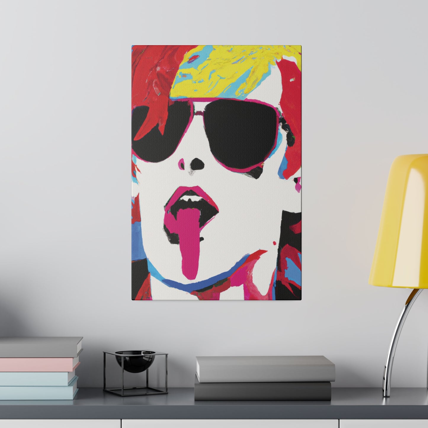 8381F - Rockstar Painting Print | Face | Abstract | Poster | Home Decor | Wall Art | Music Art | Canvas