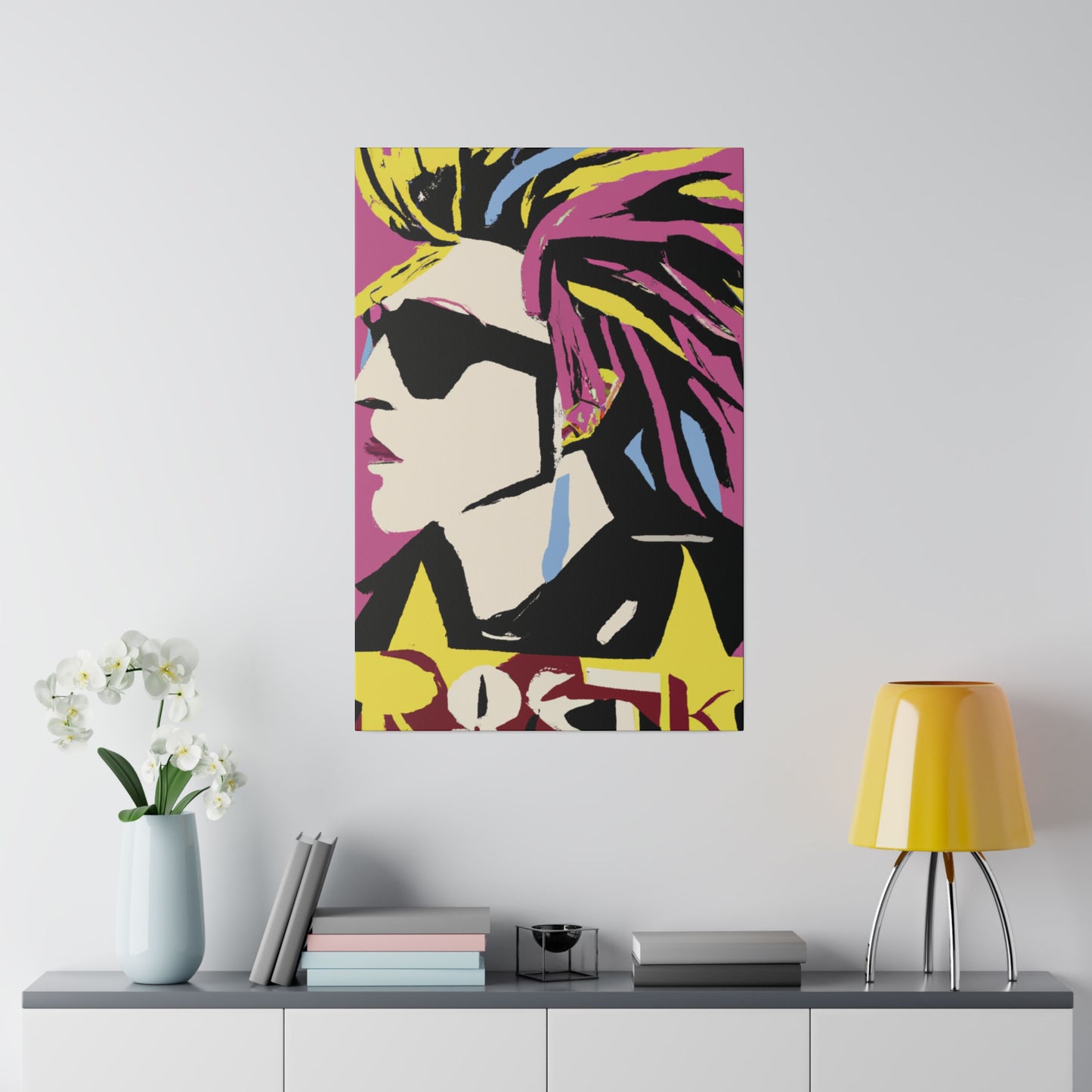 6201W - Rockstar Painting Print | Face | Abstract | Poster | Home Decor | Wall Art | Music Art | Canvas