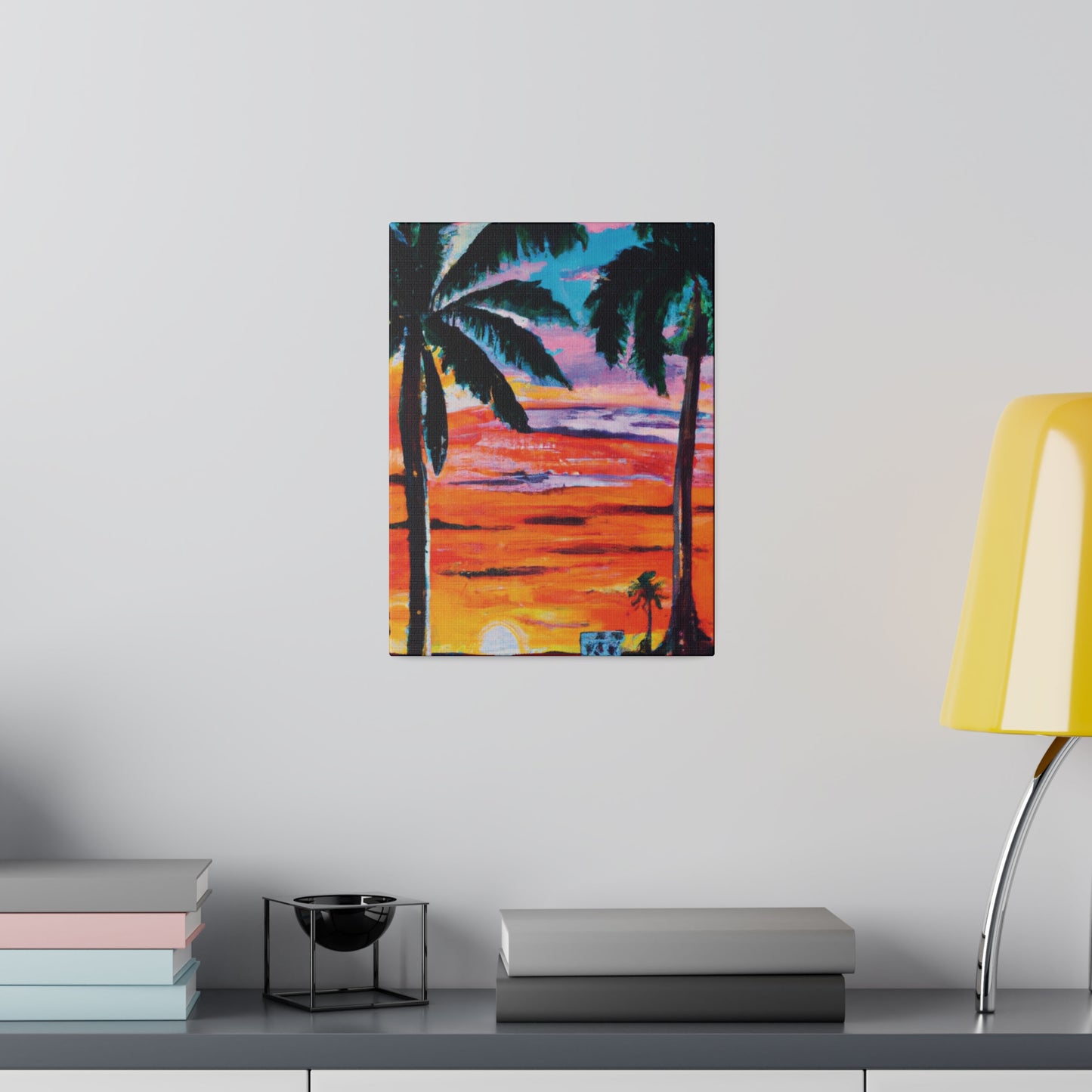 7358V - Miami Beach Sunset Painting Print | Miami | Beach | Sunset | Poster | Home Decor | Wall Art | Canvas