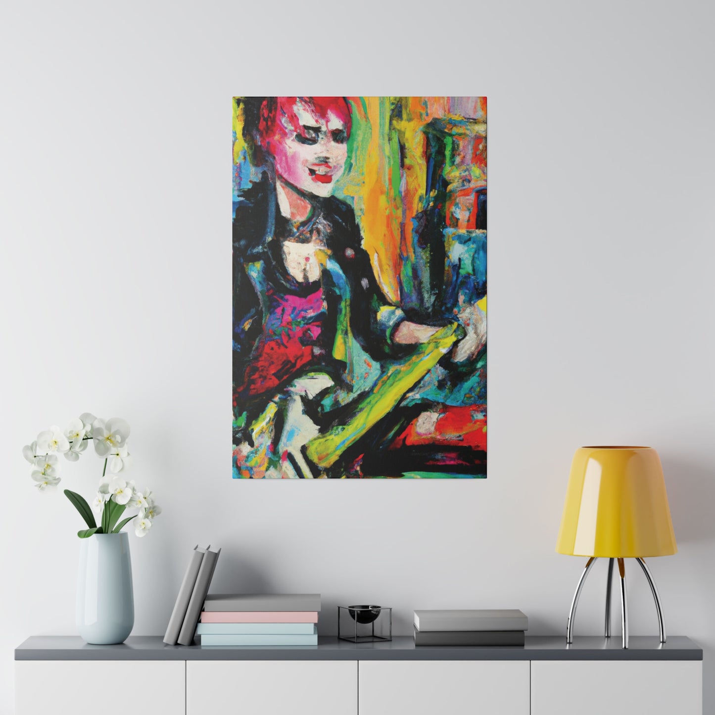 2784T - Rockstar Oil Painting Style Print | Poster | Home Decor | Wall Art | Music Art | Canvas