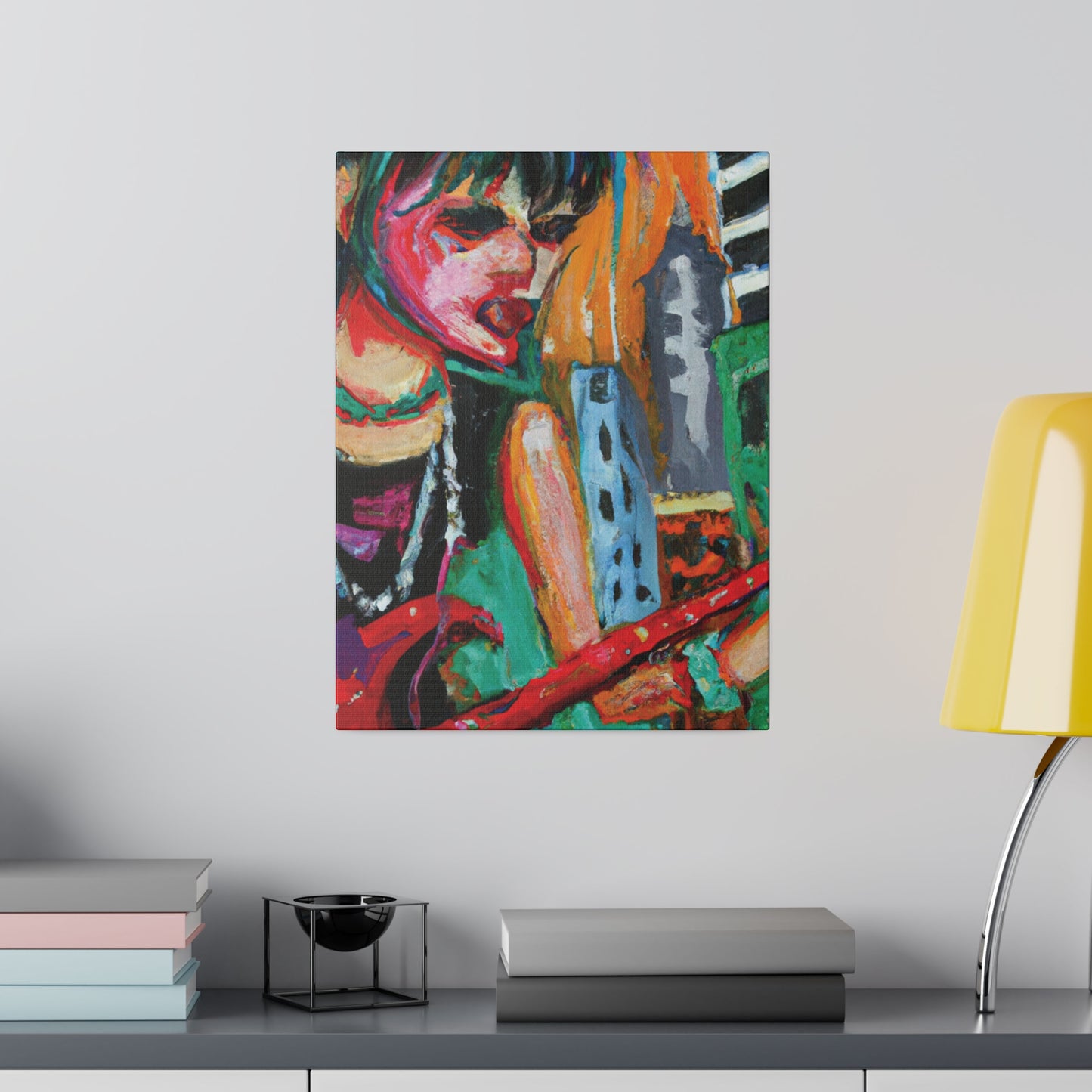 1744R - Rockstar Oil Painting Style Print | Poster | Home Decor | Wall Art | Music Art | Canvas