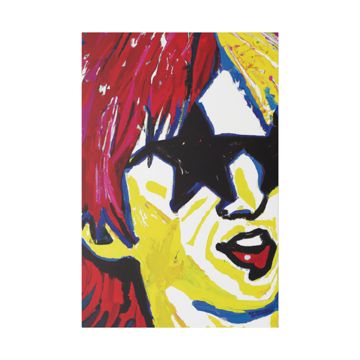 7485G - Rockstar Painting Print | Face | Abstract | Poster | Home Decor | Wall Art | Music Art | Canvas