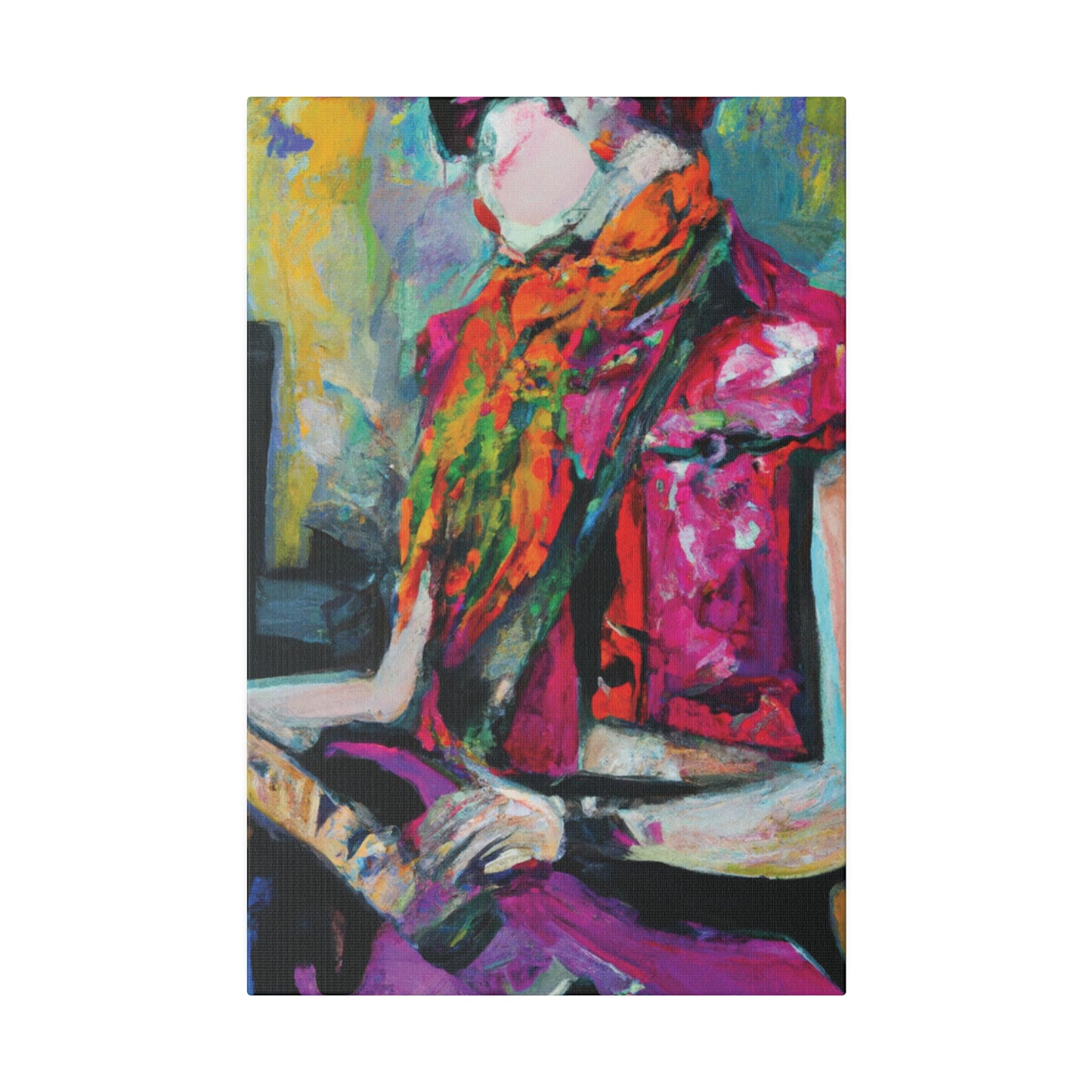 9053L - Rockstar Oil Painting Style Print | Poster | Home Decor | Wall Art | Music Art | Canvas