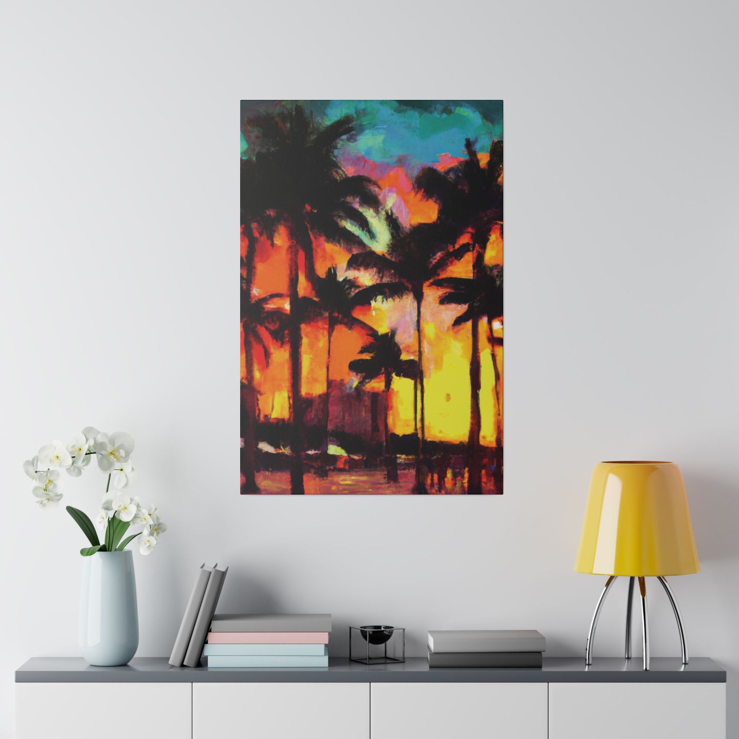 7191U - Miami Beach Sunset Painting Print | Miami | Beach | Sunset | Poster | Home Decor | Wall Art | Canvas