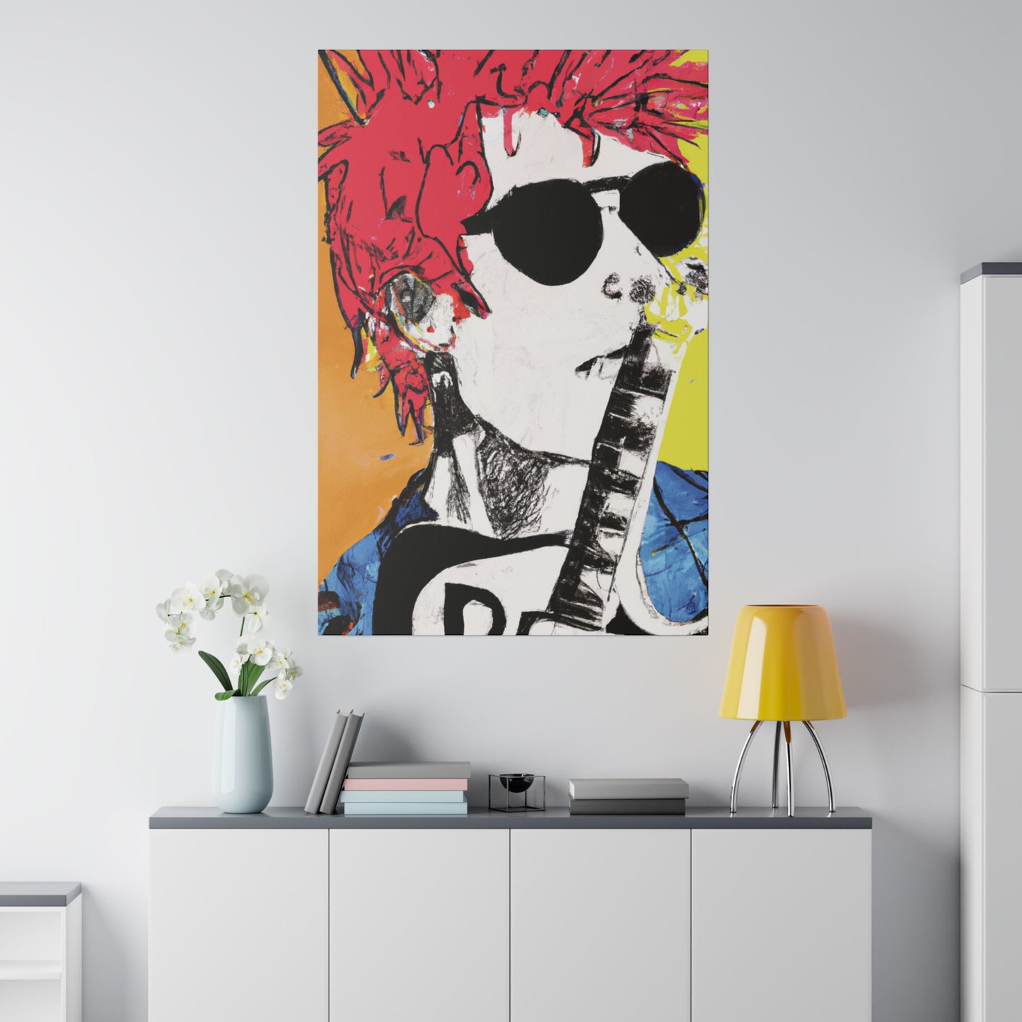 8995T - Rockstar Painting Print | Face | Abstract | Poster | Home Decor | Wall Art | Music Art | Canvas