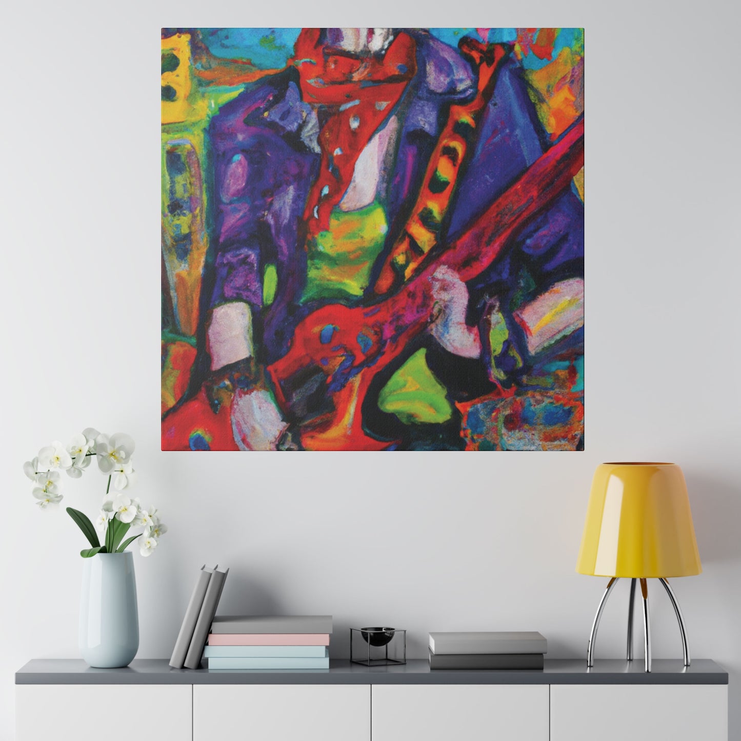 9529Y - Rockstar Oil Painting Style Print | Poster | Home Decor | Wall Art | Music Art | Canvas